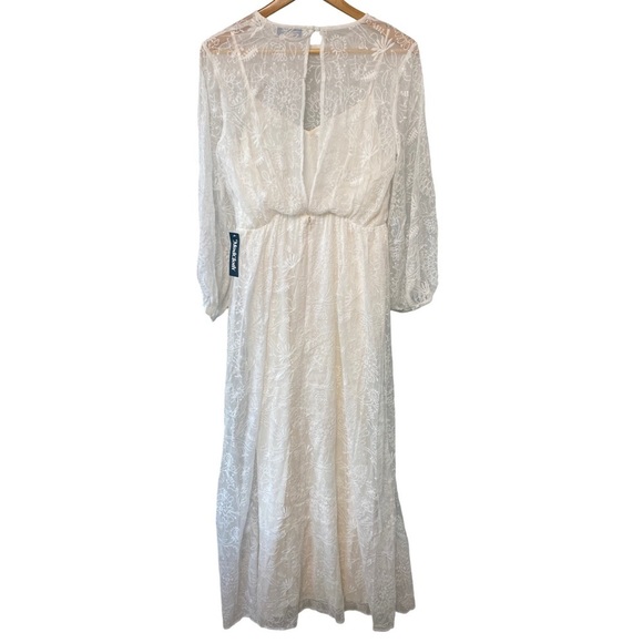 ModCloth Just the Beginning Boho Maxi Wedding Embroidered Dress Size 1X NWT - Picture 9 of 15